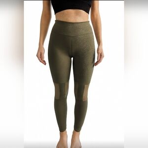 Womens Athliesure Sheer Cutout Olive Green Pants